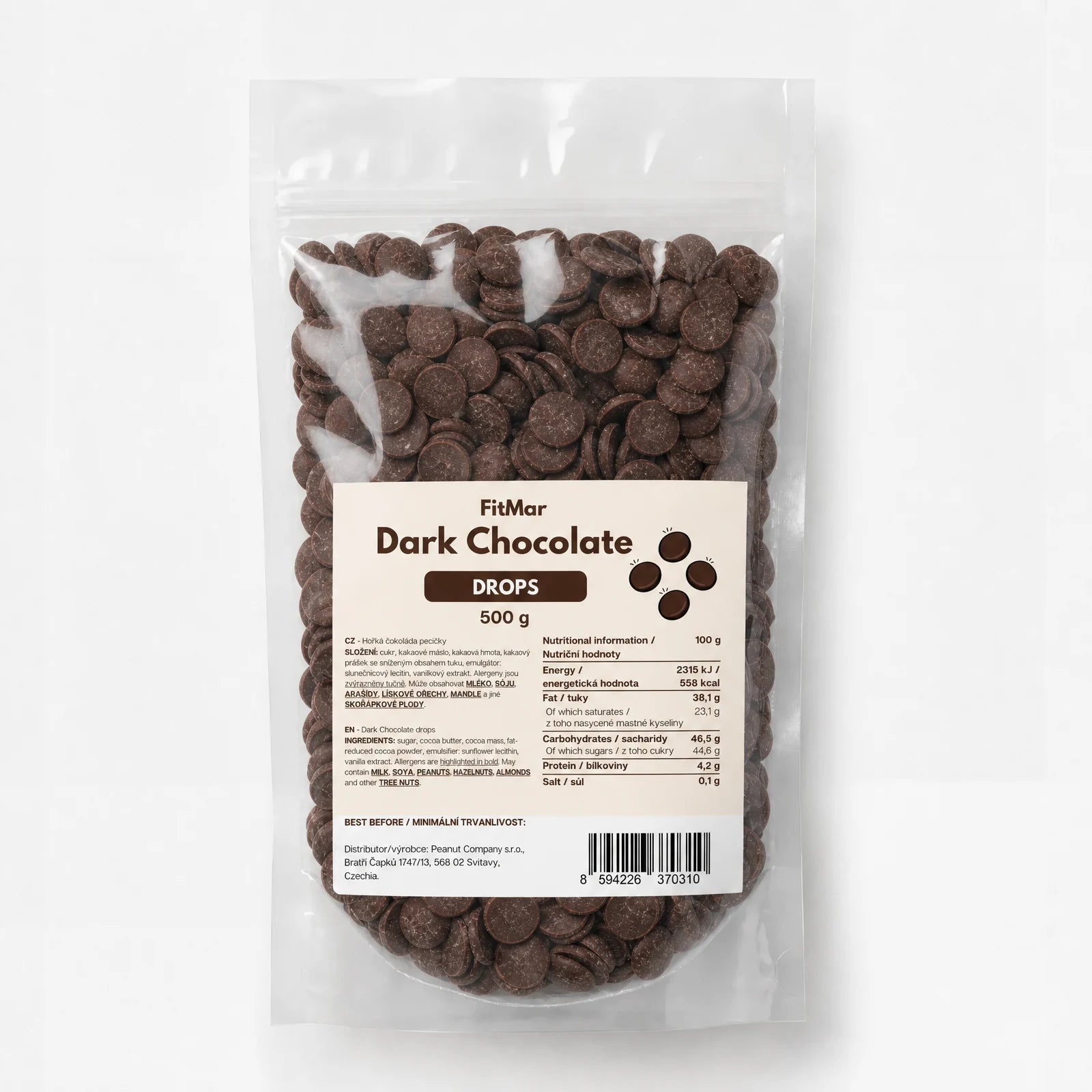 FitMar chocoladedruppels - pure chocolade